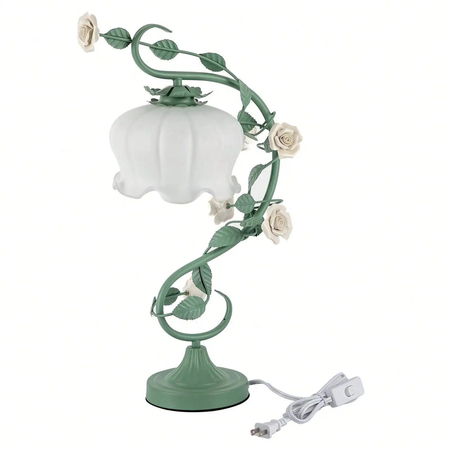 Modern Bedside Stained Glass Flower Lamp for Bedroom
