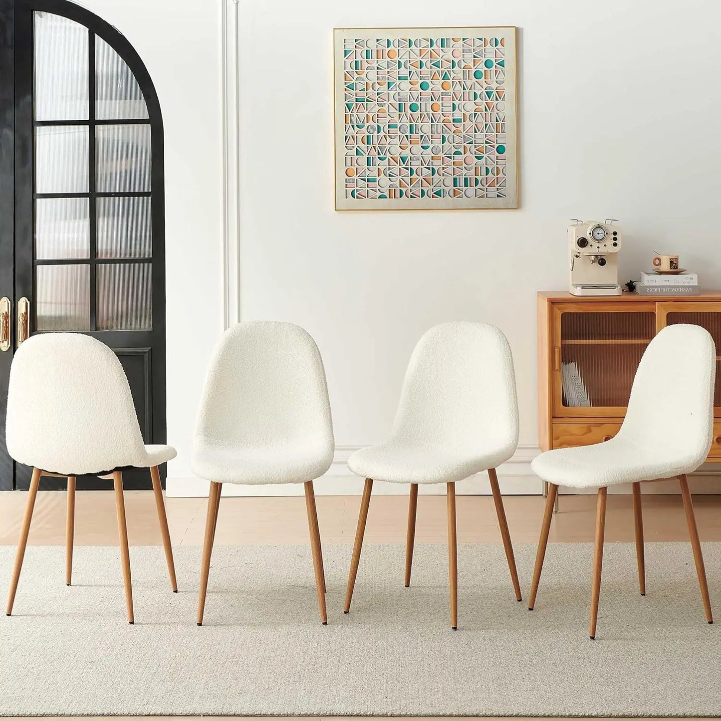 Velvet Dining Chairs Set Of 4 With Metal Legs Modern