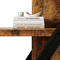 5 Tier Bookshelf, Display Bookshelf with 30mmThickened Board, 47.2 Inch Straight Wide Bookcase with Metal Frame and Woode