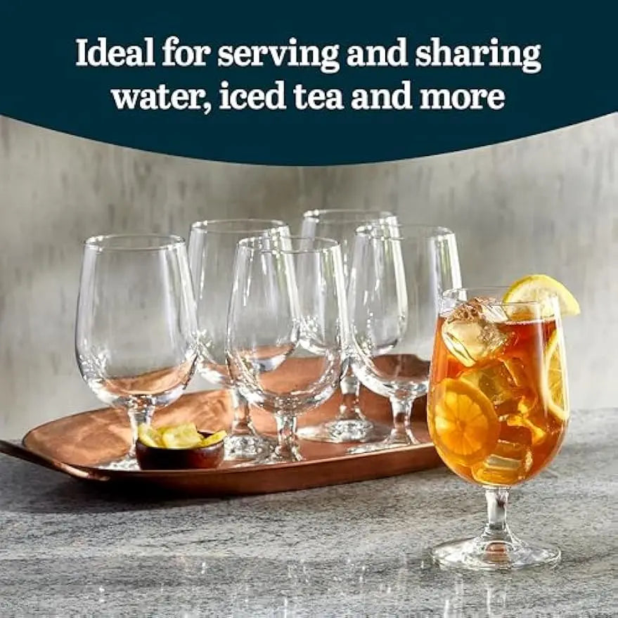 Clear Stemmed Water Goblets Set of 6 for Parties Home