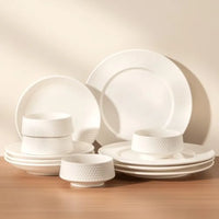 Dinnerware sets plates and bowls sets color white