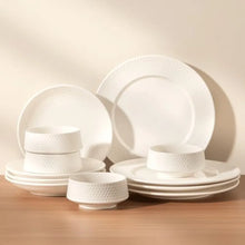 Dinnerware sets plates and bowls sets color white