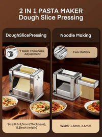 Electric Pasta Maker Machine Adjustable Thick Noodle Maker for Spaghetti Fettuccine Lasagna Kitchen Appliance