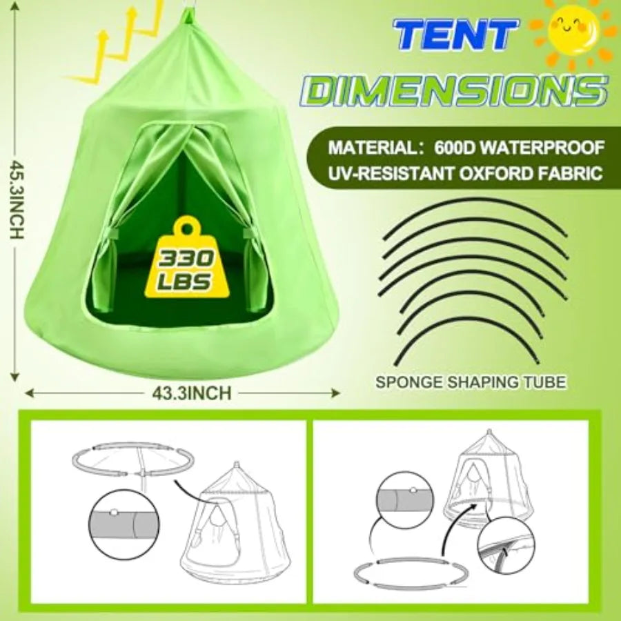 X-Shaped Swing Stand Frame with Tent Sensory Swing for Adults Indoor Outdoor Use 330 Lbs Ccity Detachable Heavy Duty Hanging Ch