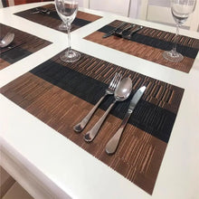 Vinyl Placemats Set of 12 Washable Durable Kitchen Table Mats Easy to Clean Plastic Placemats for Dining Table Brown