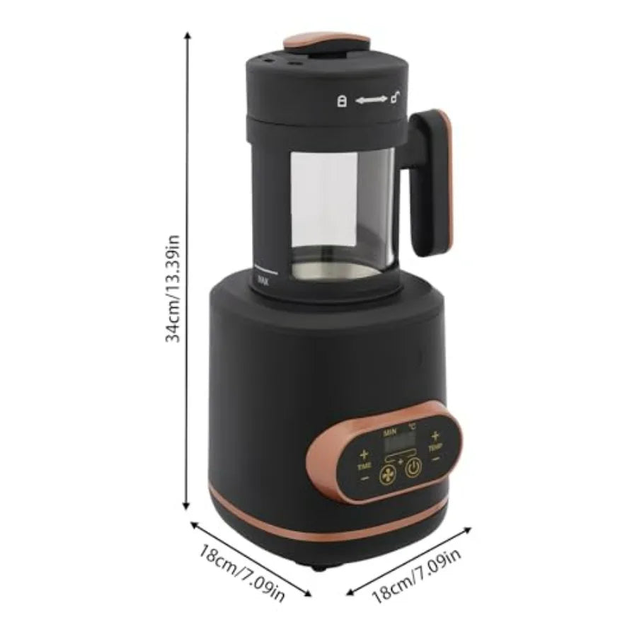 Electric Coffee Bean Roaster Machine 1500W Air Coffee Roaster with Adjustable Temperature and Timer 3 Gears Fan Speed and LED D