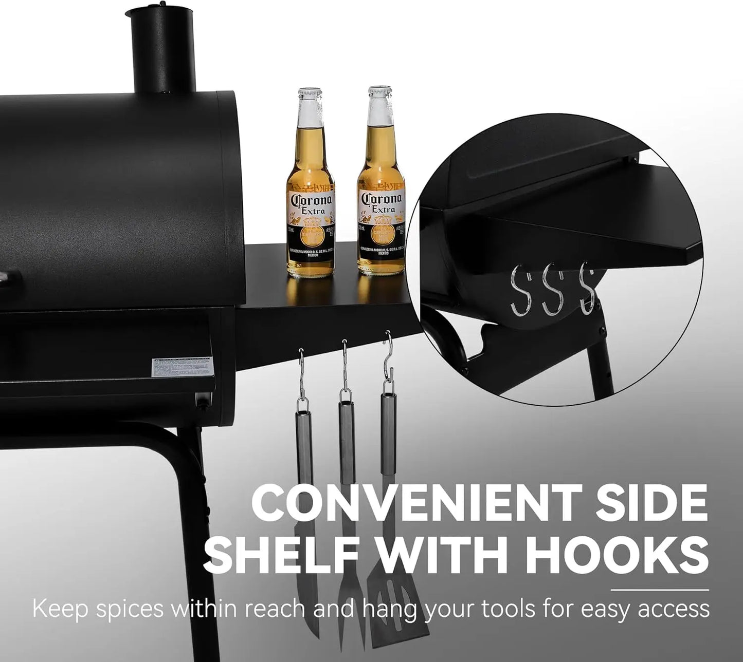 Charcoal Offset Grill Smoker for Outdoor Barbecue Grill