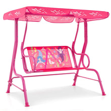 Toddler Porch Swing Chair With Adjustable Canopy And Safety Belts