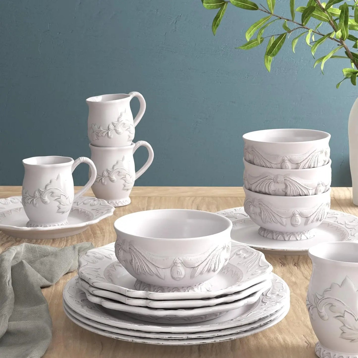 LIEI Firenze Ceramic Dinnerware Set Service For 4