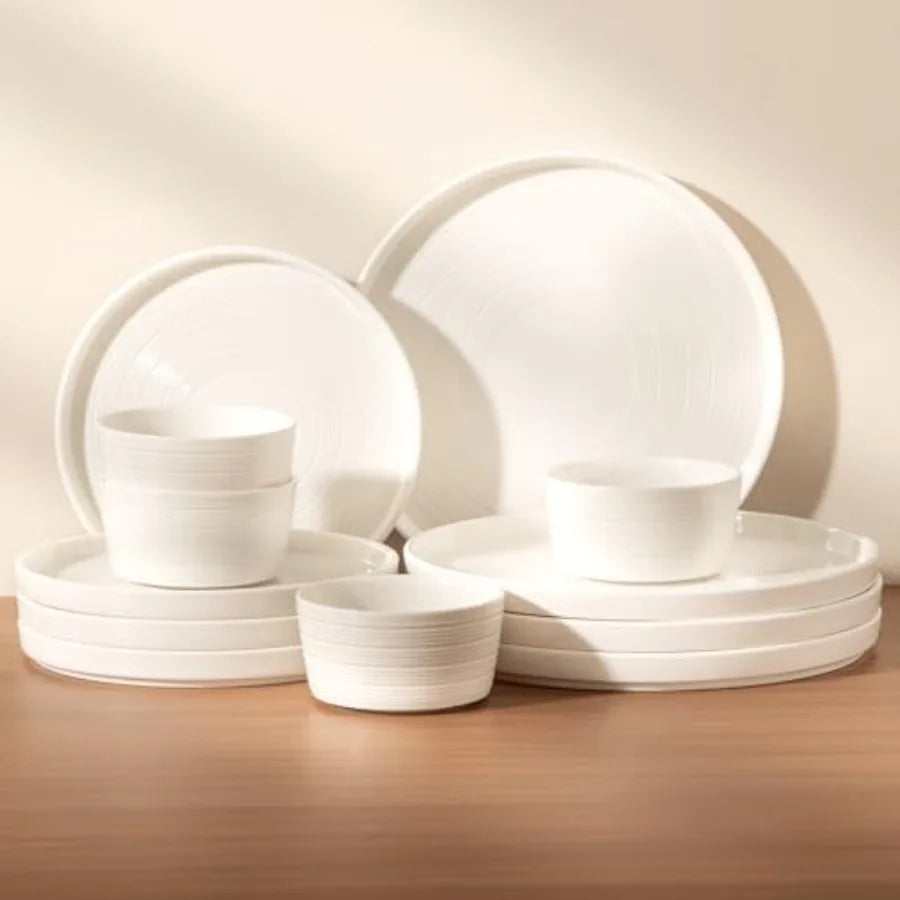 Dinnerware sets plates and bowls sets modern platesCeramic Dinnerware Sets 12 Pieces Porcelain Lightweight Plates Scratch Resis