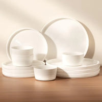 Dinnerware sets plates and bowls sets color white