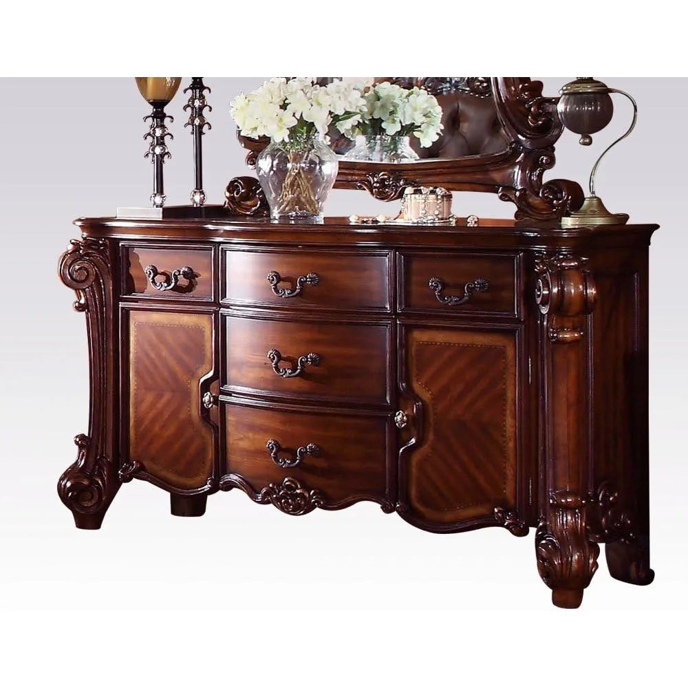 XMSJ Vendome Bedroom Set with Bed, Nightstand, Dresser, Mirror