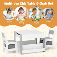 HOMASIS 4-In-1 Kids Table And Chair Set With Side Bookshelves