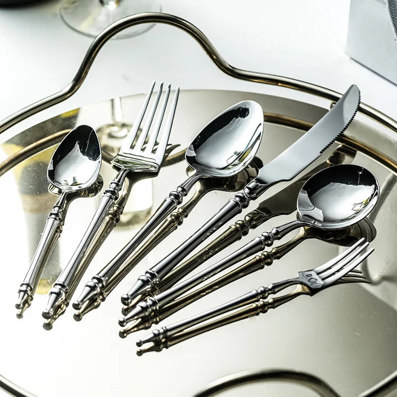 UOSU Stainless Steel Cutlery Set Western Flatware Knife Fork Spoon