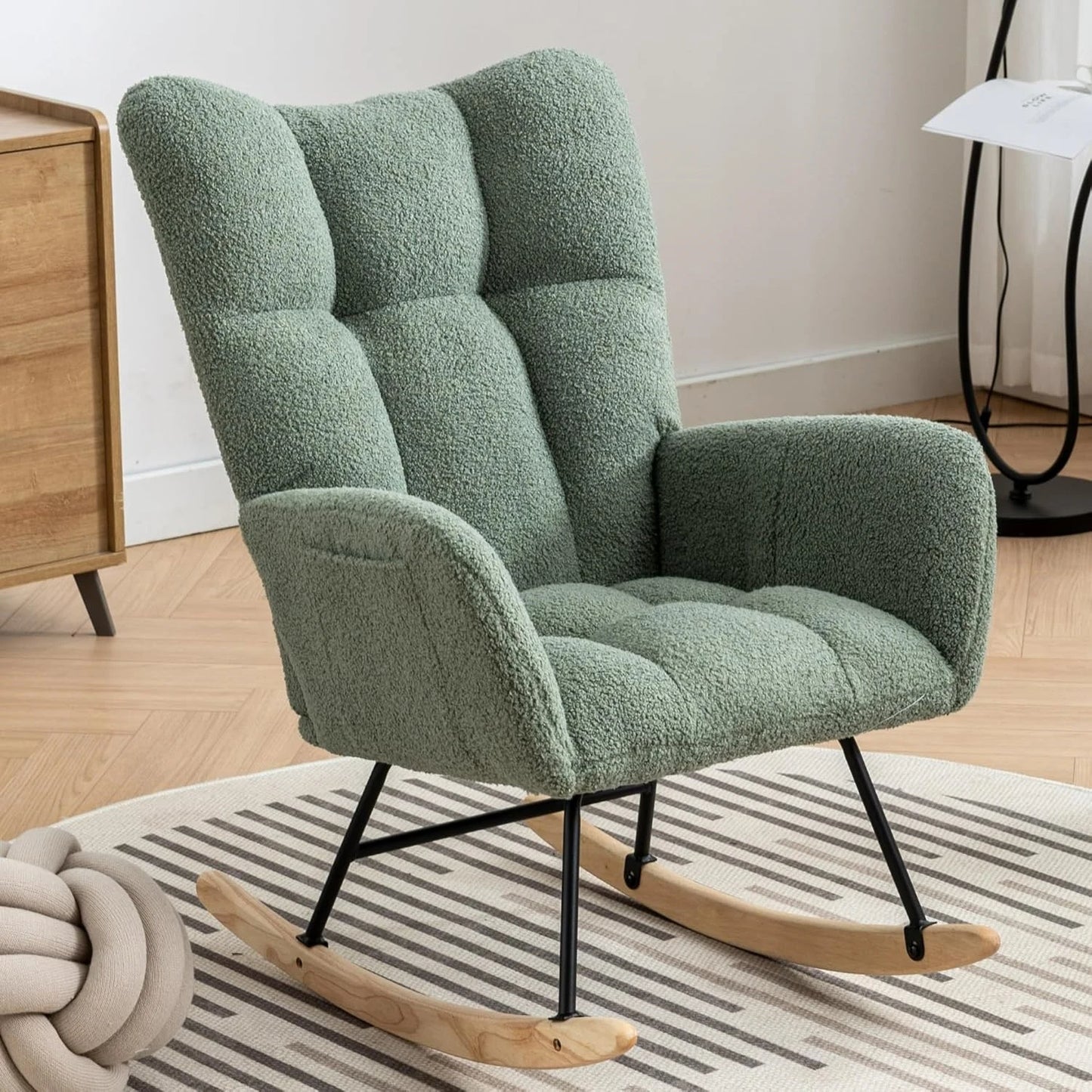 Studyset Modern Nursery Rocking Chair With Side Pocket