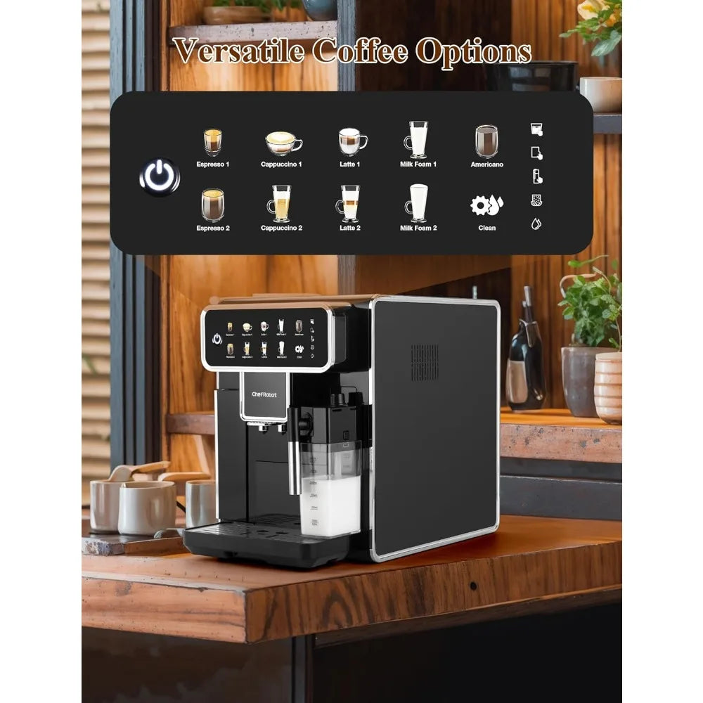 XMSJ Fully Automatic Espresso Machine One Touch Cappuccino Latte Americano