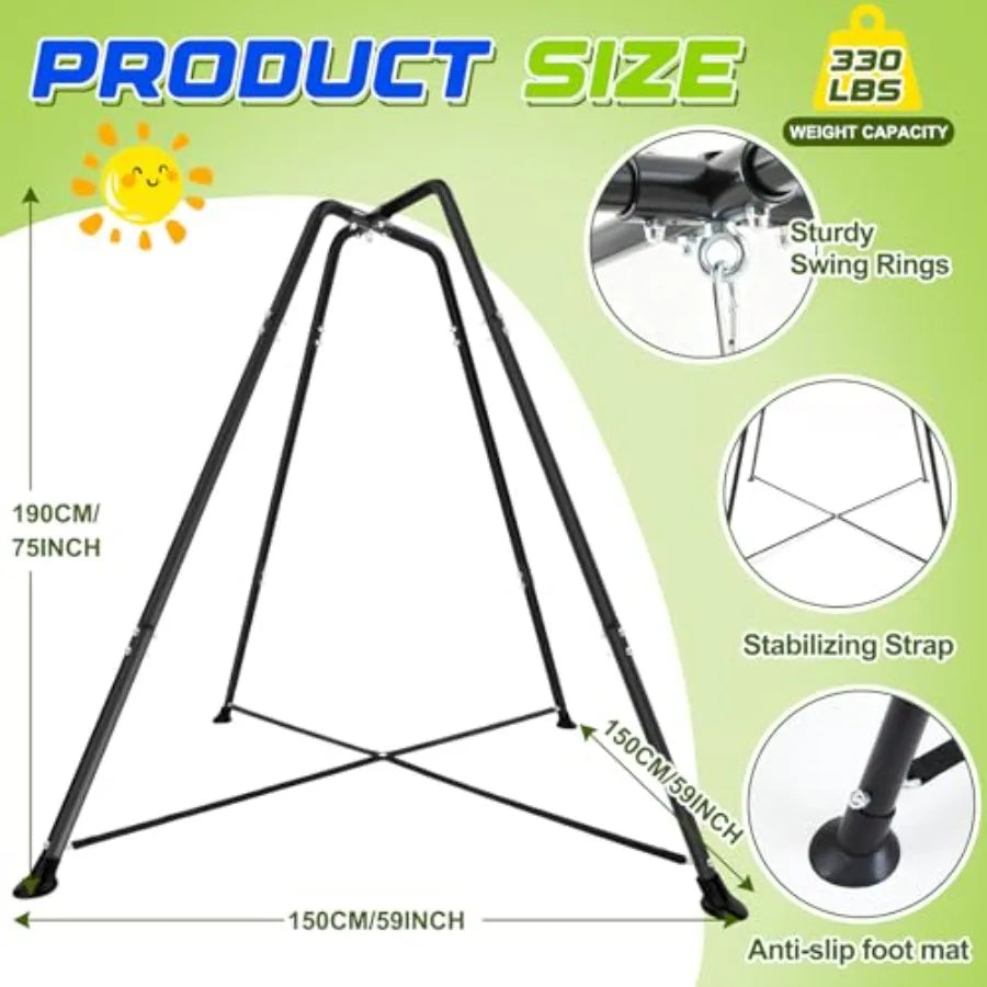 X-Shaped Swing Stand Frame with Tent Sensory Swing for Adults Indoor Outdoor Use 330 Lbs Ccity Detachable Heavy Duty Hanging Ch