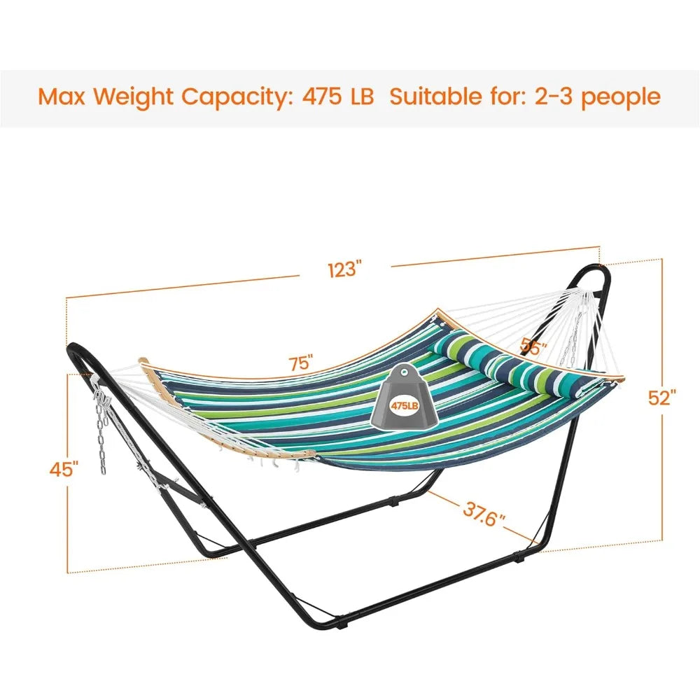 Hammock With Stand Set For Outdoor Use 2-3 People Patio