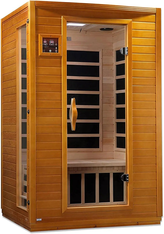 2-Person Low EMF Infrared Sauna With Red Light Bluetooth Speakers