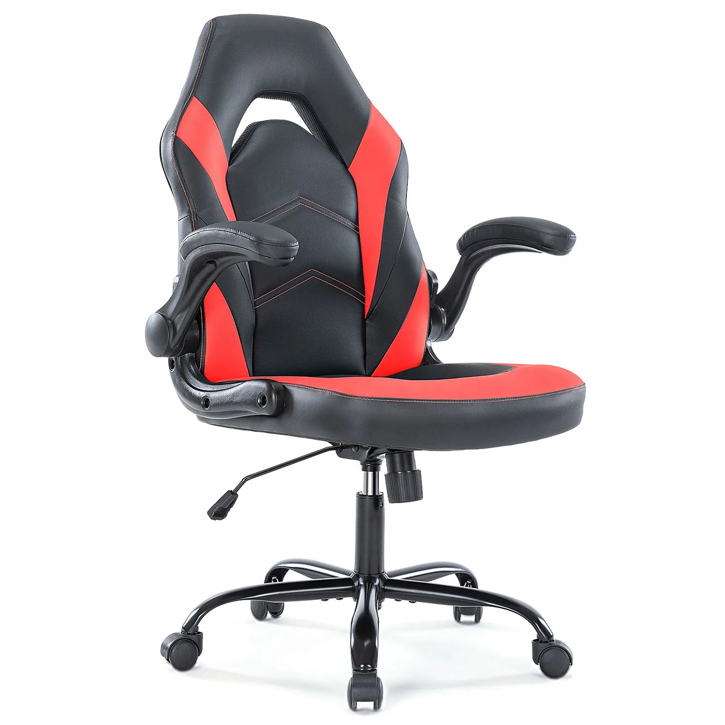 JHK Ergonomic PU Leather Office Chair With Flip Armrests