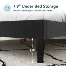 HOOMIC Velvet Bed Frame With Adjustable Tiara Headboard Diamond Tufting