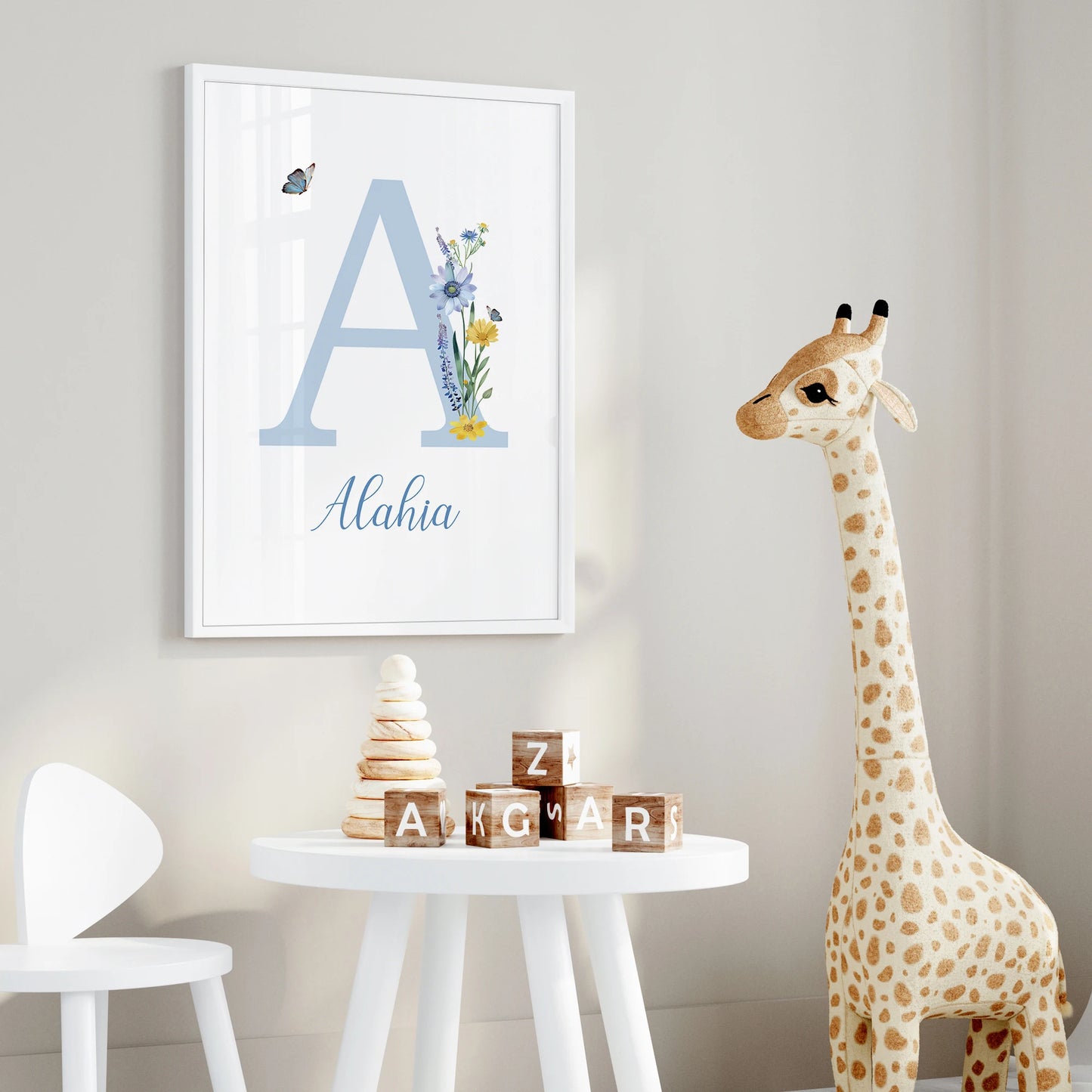 Personalized Name Custom Wall Art Print Elf Flower Butterfly Decor