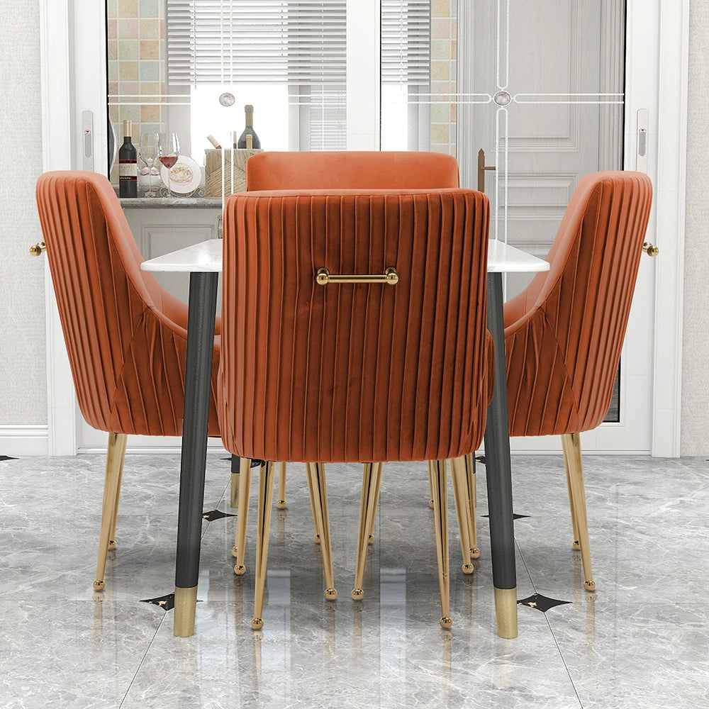 Modern Glam Boucle Velvet Dining Vanity Chair Set of 4