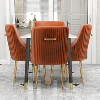 Modern Glam Boucle Velvet Dining Vanity Chair Set of 4