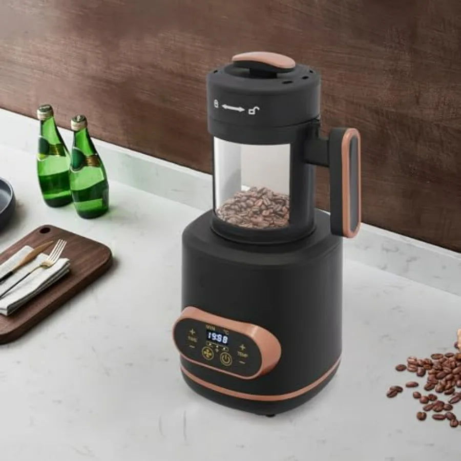 Electric Coffee Bean Roaster Machine 1500W Air Coffee Roaster with Adjustable Temperature and Timer 3 Gears Fan Speed and LED D