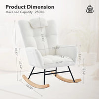 Studyset Modern Nursery Rocking Chair With Side Pocket