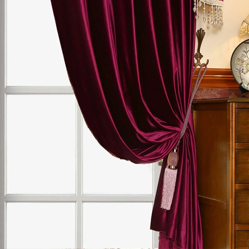 Thickened Flannelette Blackout Curtain Two Piece Living Room