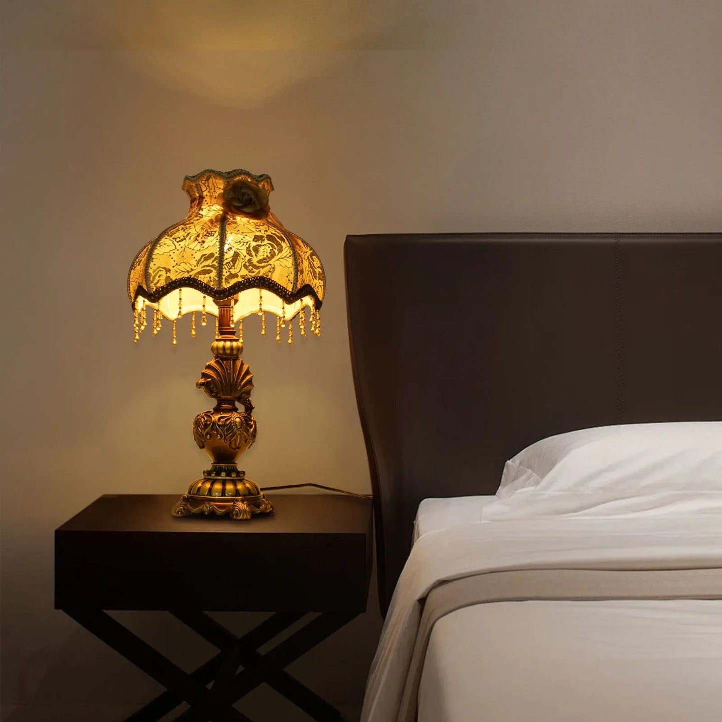 Bymaocar European Table Lamp With Push Button Switch