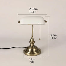 Newrays Glass Desk Lamp Banker Style Zipper Switch Night Light