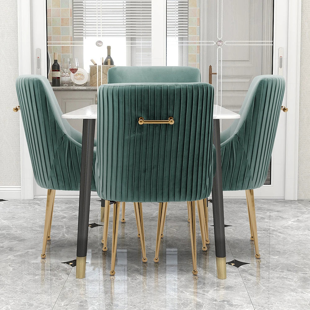Modern Glam Boucle Velvet Dining Vanity Chair Set of 4