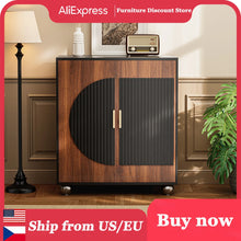 Modular Fluted Buffet Cabinet With Storage Mid Century Modern Sideboard