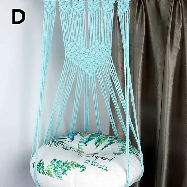 LEZIZI Handwoven Cotton Tapestry Pet Hammock Swing Bed Macrame