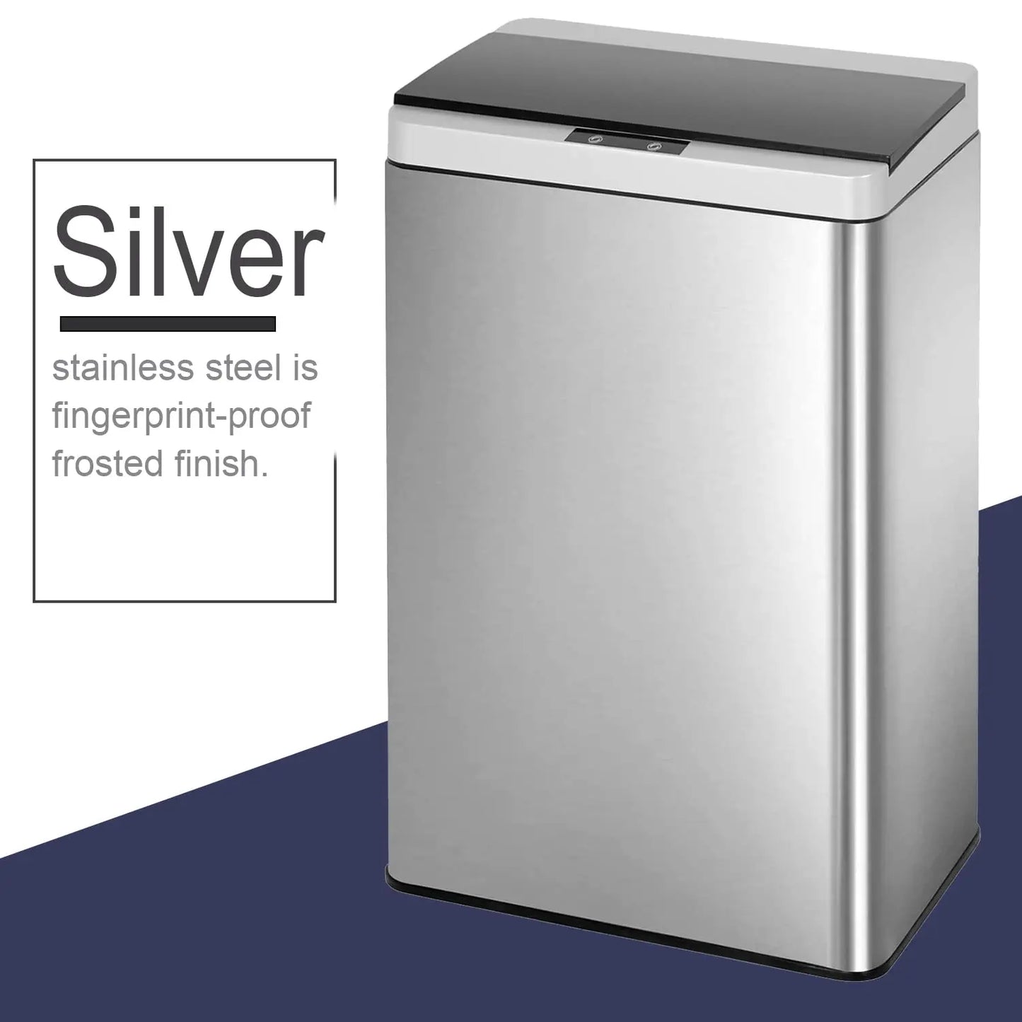 Touch Free Trash Can 13.2 Gallon Kitchen Garbage Cans with Motion Sensor 50 Liter High Capacity Stainless Steel, Customized