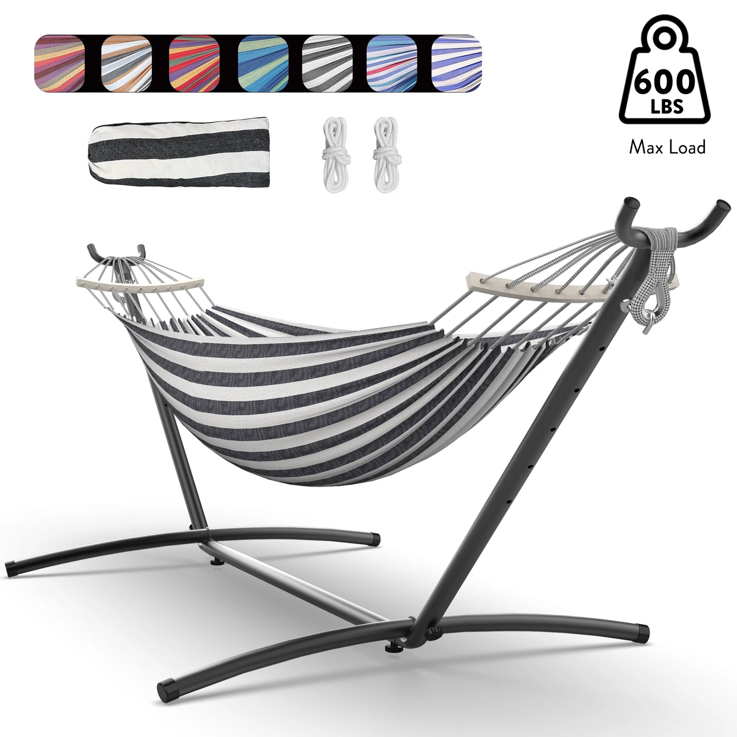 Relaxing hammock on beach with sunset background harsh color