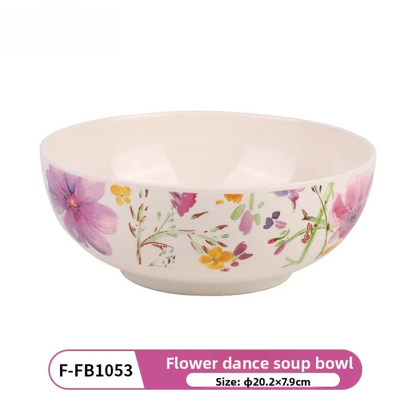 Melamine Tableware Set Elegant Bowls and Plates for Home Use