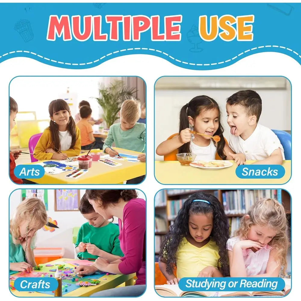 LISM Kids Plastic Table and Four Chairs Set for Playroom