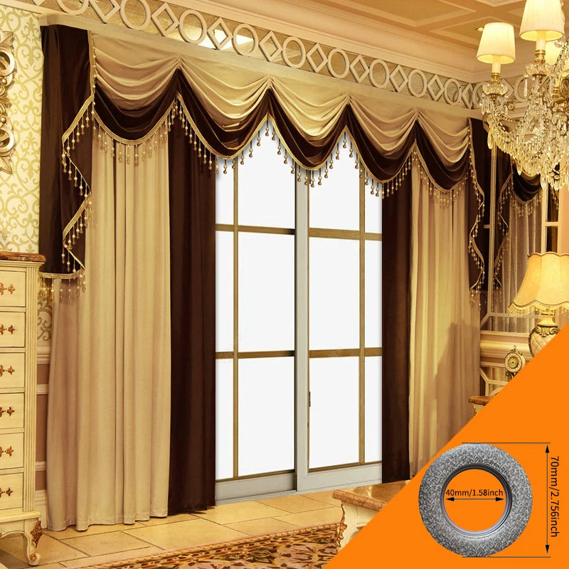 Flannelette Curtain Luxury European Living Room High Shading