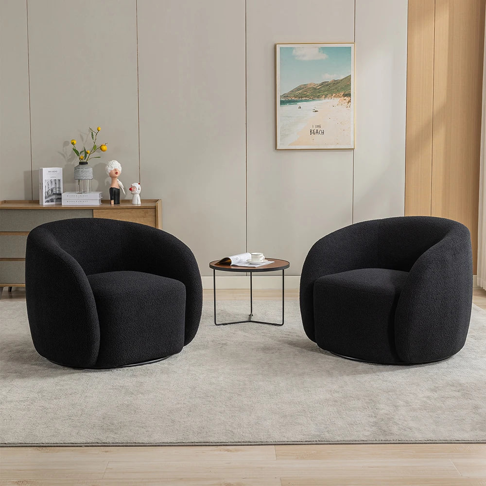 Modern Velvet 360 Degree Swivel Accent Armchair Set Of 2