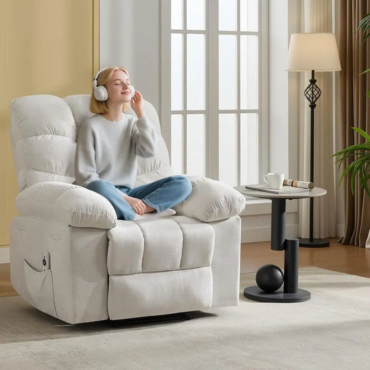 Ergonomic Reclining Chair With Heat And Massage Remote Control