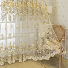 Luxurious 3D Embroidered Translucent Gauze Curtain For Bedroom