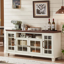 Large Sideboard Buffet Cabinet with Storage, Vintage White Farmhouse 60