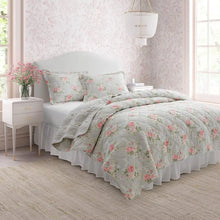 Reversible Cotton Queen Quilt Set with Matching Shams, Lightweight All-Season Bedding, Melany Pink