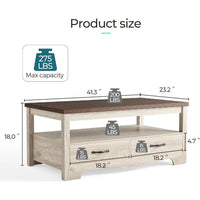Farmhouse 3 Piece Coffee Table Set With Two End Tables