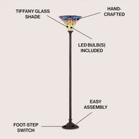 Jonathan Y Peacock Tiffany Style Torchiere LED Floor Lamp