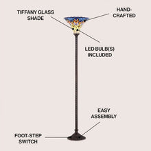 Jonathan Y Peacock Tiffany Style Torchiere LED Floor Lamp