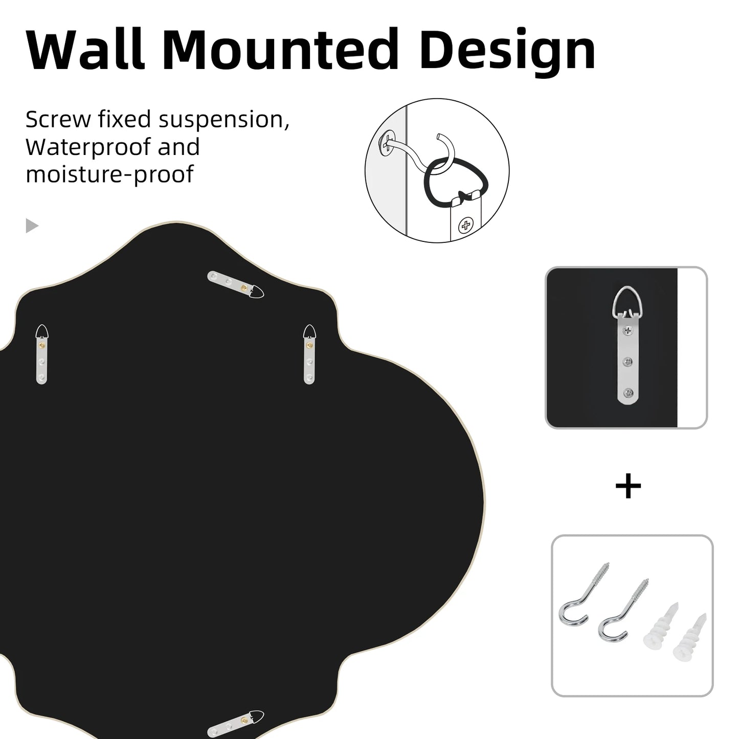 Golden Rim Framed Wall Mirror for Living Room Decor Elegant